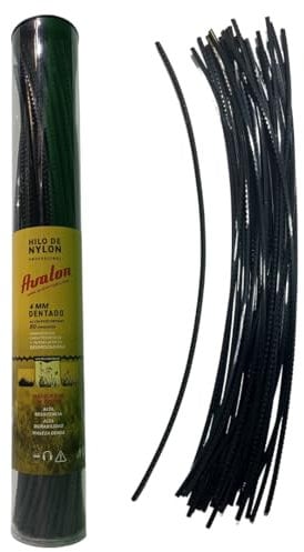 Avalon - Tiras de Hilo Dentado de Nylon Precortado para Desbrozadora y Cortacésped (4,5 mm - 60 Unidades) - Compatible con Cabezales multihilo de desbrozadora y cortacesped