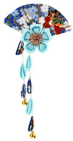 VINTORKY 1stk Kopfbedeckung Im Japanischen Stil Quaste Haar Pins Fächerförmige Haarspange Japanischen Stil Haar Clip Haarschmuck Für Damen Fräulein Geisha Lange Quasten Strasssteine