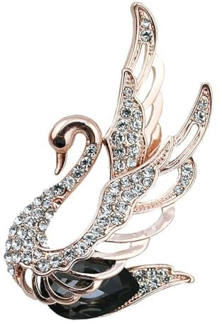 Brosche Damen Strass Schwan Der Flügel Ausbreitet Kristall Brosche Legierung Glas Schmuck Damen Corsage Kleidung Schnallennadel Schwarzer Schwan
