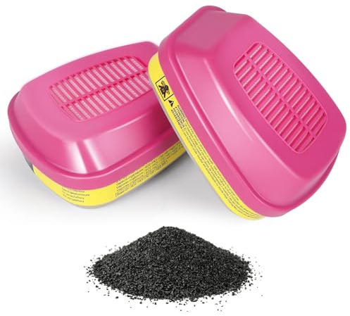 60923 Filter für Atemschutzmaske, Bajonett Filter für Gas-Atemschutzmaske, Ersatzfilter für Voll und Halbmasken, verwendet in Sprühlack-Staubpartikeln, 1 Paar