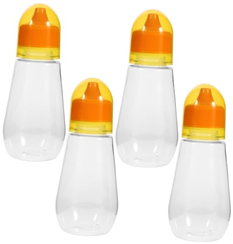 Ciieeo 4 Stück Honig Flasche Drücken Sie Honigbehälter Aus Leere Honigflasche Auslaufsichere Honigbehälter Squeeze-flaschen Kochen Leerer Honigspender Mit Deckel Das Haustier Marmelade