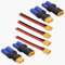GTIWUNG 2 Paar XT60 Stecker mit Kabel 10cm 12AWG Silikon Draht + 4 Stück XT60 zu EC5 Adapter, EC5 zu XT60 Männlich Weiblich Kompakter Kabelloser Power Konverter Stecker für RC Lipo, FPV Drone
