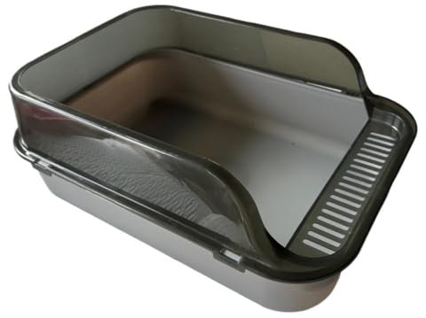 rockible Arenero para Gatos, Caja de Arena con diseño Moderno, Gris
