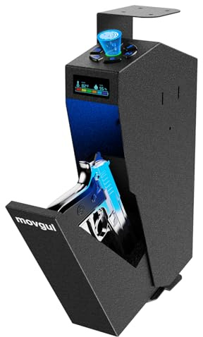movgul Caja fuerte biométrica desplegable para armas, Armeros, acceso rápido, montaje seguro para pistola, para escritorio, coche, mesita de noche