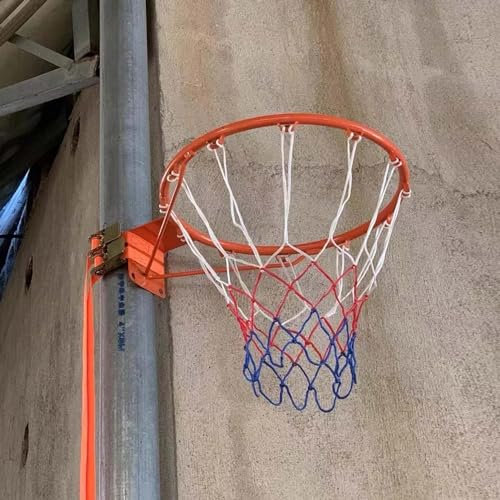 Wall Mounted Basketball Hoops Adult, Portable Basketball Rim And Goals with 2 Straps, Basketball Training Equipment for Outdoor Patio Tree Pole