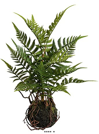 Artificielles.com - Kokedama Künstliche Hängepflanze, Farn, Höhe 38 cm
