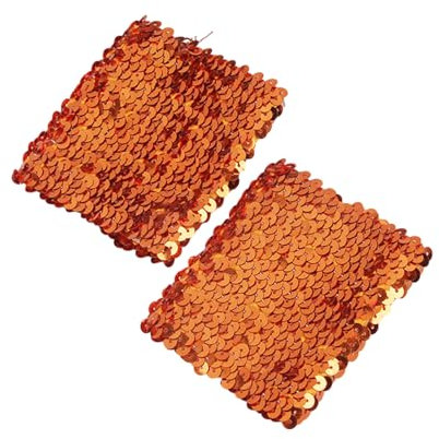 NVOQILIN Verzierte Armstulpen, dehnbar, funkelnde Pailletten, für Karneval, funkelnd für Bühnenshows, Kostümpartys, Farbe: Orange, Length and width: about 10*7cm