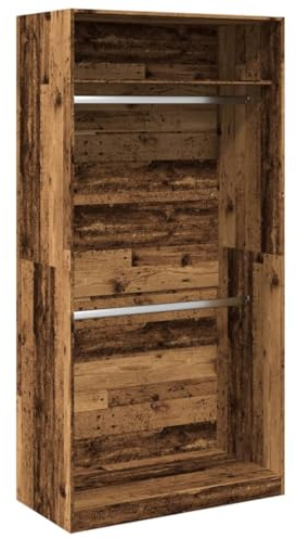 vidaXL Garde-Robe Vieux Bois 100x50x200 cm Bois d'ingénierie, Armoire de Rangement, Organisateur de Garde-Robe, Armoire, Placard