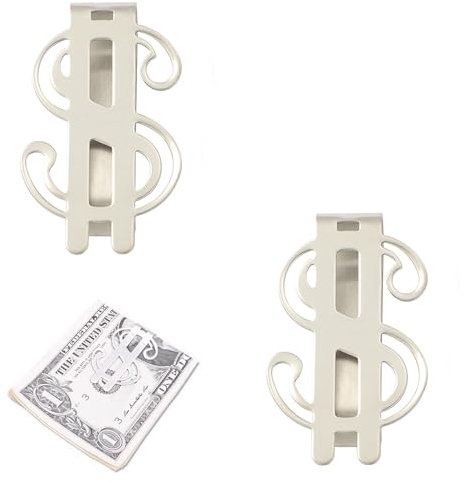 ZAHD 2 PCS ferma banconote metallo fermasoldi personalizzato uomo Fermasoldi in Metallo Sottile Fermasoldi Portatile per Banconote ferma soldi di carta Per Bill Clip Carte Supporto Contante
