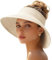 JYxingchi Sonnenblende für Damen, Strohhut, breite Krempe, aufrollbar, faltbar, Strandhut, Sommer, UV-Schutz, Pferdeschwanz-Hut, Pure Beige, Einheitsgröße