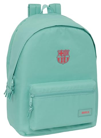 Safta F.C.BARCELONA CHICA - Mochila para Portátil 15.6 y USB, Ideal para Jóvenes de Diferentes Edades, Tejido Reciclado, Cómoda y Versátil, Calidad y Resistencia, 31x18x44 cm, Color Verde Agua