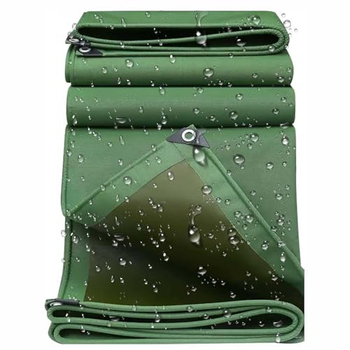 Telone impermeabile resistente, 4 x 6 m, in tela, impermeabile, 550 g/m², un foro per metro, antipioggia, antistrappo, per campeggio, piscina, barca, occhielli durevoli inclusi