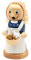 Dekohelden24 Holz Räuchermann, Räucherfigur, Rauchfigur, Räuchermännchen als Märchenfigur Mädchen mit Linsen und Schürze in blau, L/B/H 8 x 8 x 13 cm.