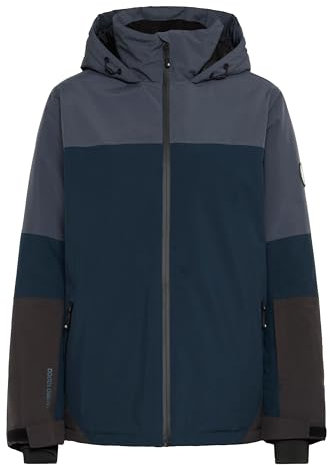 NORTH BEND NBMona Damen Skijacke Winterjacke Snowboardjacke Outdoor wasserdicht wasserfest 10000 mm Wassersäule mit Kapuze Schneefang Manschetten Skipasstasche, Größe:40, Farbe:Ombre Blue (1173)