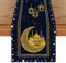 Artoid Mode Schwarz Gold Mond Schloss Ramadan Tischläufer, Saisonnal Frühling Küche Esstisch Dekoration Drinnen Urlaub Party Dekor 40x180 cm