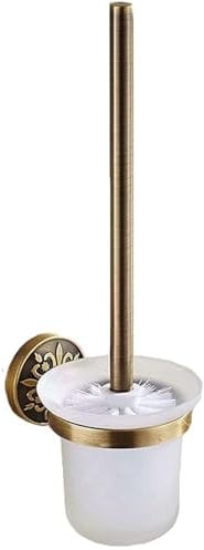 ESHINEDE Juego de escobilla de baño y soporte for escobilla de baño, escobilla de baño retro montada en la pared, juego de escobilla de baño dorada, escobilla y soporte for inodoro, adecuado for la li