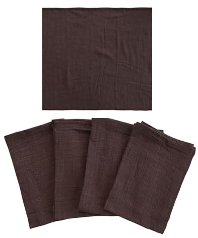 CosyAurora Weiche Baumwollstoff-Servietten im Quadrat, Waschbare Stoffservietten, Set mit 4, Größe 45x45cm, Tischdekoration für Abendessen, Hochzeit und Party (Braun)
