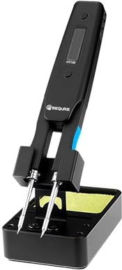 SEQURE HT140 2-IN-1 Portable Hot Tweezers Soldering Iron Kit, 2s Fast Heating, 122-932℉, 3 Preset Temperature, Temp Calibration, Auto Sleep, Smart Digital Soldering Iron for SMD Work, Micro Soldering
