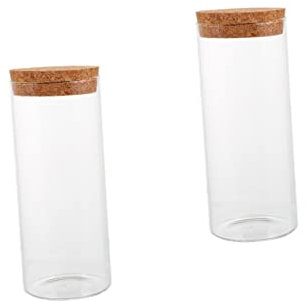 Garneck 2St Erhaltene Blumenglasabdeckung glasflasche Wunschflaschen Vorratsflaschen Bastelwünsche Flasche Nachricht Flaschen Holz Transparent