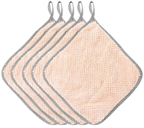 5PCS Lappen Geschirrtuch Wasser Absorption Verdickung Topf Waschen Handtuch Tisch Home Küche Geschirrtuch Abtropfschale Transparent (A, One Size)