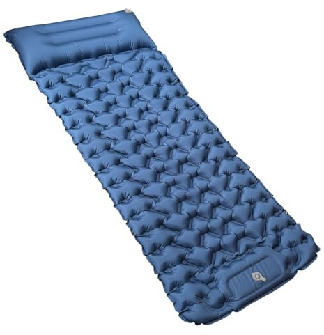 YOUXIU Ultraleicht Isomatte Camping, Aufblasbare Isomatte, Camping Matratze, Luftmatratze, Campingmatte mit Fußpumpe Für Reisen Wandern Wasserdicht Schlafmatte Zelt