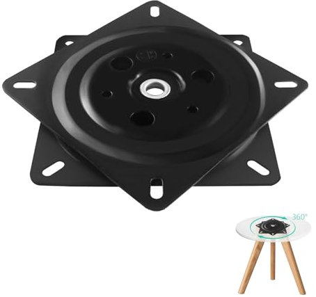 Drehbeschlag, 360° Drehscheibe Schwerlast Drehteller Kugellager 6 Zoll Drehplatte, 150 kg Tragkraft für Stuh, Hocker, Bücherregale, Tisch (Schwarz)