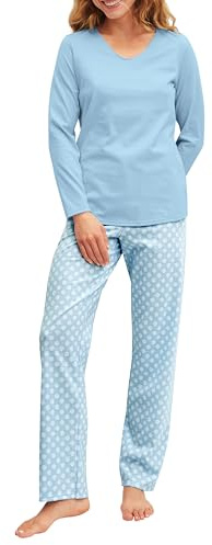 CALIDA Lovely Nights Pyjama Damen Cascade Blue 36-38