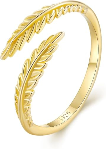 Ring Schmuck, S925 Sterling Silber Blätter Blatt Lorbeer Einstellbare Zweig Ring Schmuck