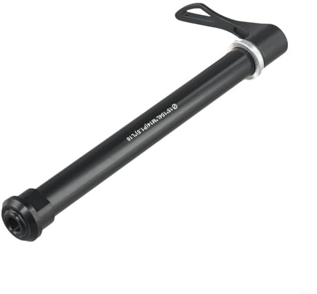 Opatiny Bicycle Thru Axle Quick Release 12x100mm 15x100/110mm, Lightweight Aluminum Alloy Front Fork Axle Lock for Road Mountain Bike, M12/M14 Thread Black(15x110mm)