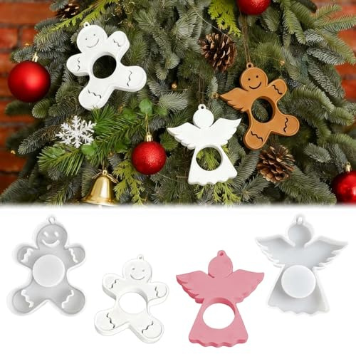 Formversity - Stampo in silicone per Natale, stampi in silicone per colata a forma di angelo, forma in silicone, forma di ali d'angelo, stampi in silicone per gesso, sapone, candele