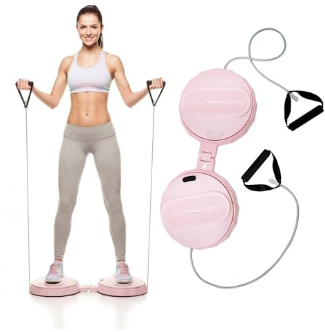 TENBOOM Exercise Twist Boards Waist Twister Machine with Drawstring 150 Kg Capacity Standing Abdominal Exercise Board Suitable for Women Weight Loss/Body Shaping/Foot Massage Home/Office/Gym