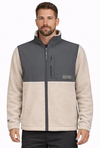 Sublevel Herren Fleecejacke – Weiche & warme Outdoor Teddyfleece Jacke, Softfleece, Langarm, Ideal für Herbst & Winter, Winterjacke