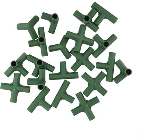 Posheliox 11mm Greenhouse Frame Connectors for PVC Pipe Fittings, Heavy Duty PP Plastic Garden Structure Joints, Reliable Outdoor Plant Supports and Polytunnel Parts,(mix)