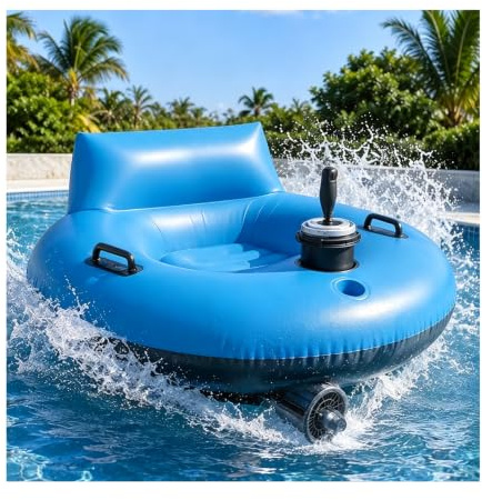 Flotador Motorizado Tamaño Adulto,Flotador con Motor | Colchoneta Piscina Con Motor,Rotación De 360°, Control Por Joystick, Deslizamiento Suave Para Río, Playa, Lagos Y Piscinas