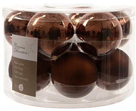 Kaemingk 10 Baumkugeln Glas Trüffel Weihnachtskugeln Christbaumkugeln 60 mm