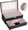 shelfmade Schmuckaufbewahrung - Uhrenbox 12 Uhren schwarz - Schmuckkästchen Watch Box - Schmuckkasten Damen & Herren Samt - Uhrenaufbewahrung mit Schloss (rosa)