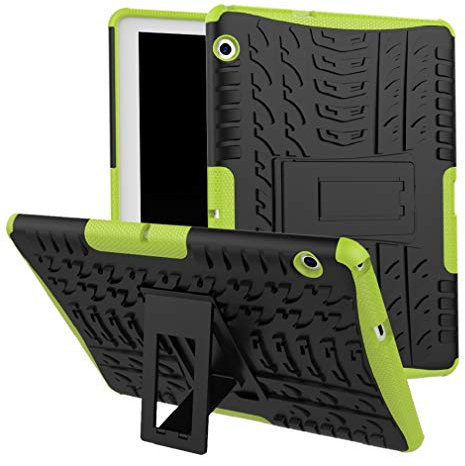 XITODA Huawei MediaPad T3 10 Case, Armor Style Hybrid PC + TPU Protective Case with Stand for Huawei MediaPad T3 10 9.6-Inch Tablet 2017 Release Cover Protection - Green