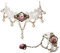 MILAKOO White Lace Necklace Gothic Style Tassel Flower Pendant Choker Princess Bracelet Set