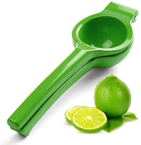 AEX Manual Lemon Squeezer Press - Heavy Duty Aluminium Citrus Juicer - Quick Hand Press Lime Squeezer & Juice Extractor - Portable Dishwasher Safe Manual Juicer Squeezer (Green)