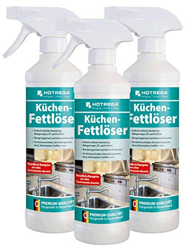 HOTREGA Küchen Fettlöser | Effektiver Küchenreiniger für hartnäckige Fettablagerungen | Ideal für alle abwaschbaren Oberflächen 1500 ml