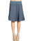 Caspar Damen Midi Sommer Leinenrock Knielang Sommerrock mit Stretch Bund - RO014, Farbe:Jeansblau, Mode Größe:L-XL