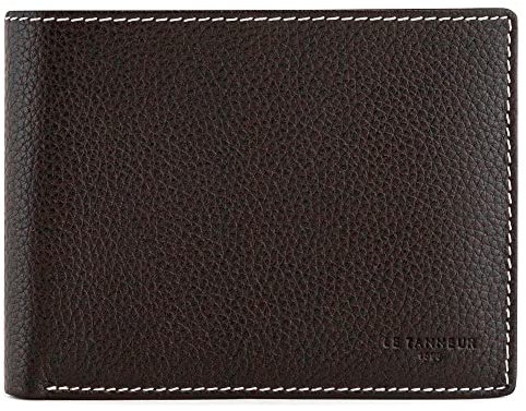 Le Tanneur, Portefeuille, Porte Cartes, en Cuir, Charles, Homme, 6 Compartiments Cartes, 2 Poches Billets, Poche Format Carte d'identité, Poche à Monnaie zippée, Anti-RFID, Porte-Billets, Horizontal
