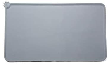 OUTLETISSIMO Tapis gris animaux domestiques en silicone dessous de gamelle pour chiens chats antidérapant pour gamelle alimentaire 47 x 30 cm, Noir, (ET-2143)