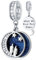 Paar Liebespaar unter Nachthimmel Halb Mond Sterne Charms, passend Pandora Valentinstag Armband, 925 Sterling Silber Blau Emaille Moon Anhänger Couple Perlen, GIfts für Ehepaar/Ehefrau/Freundin