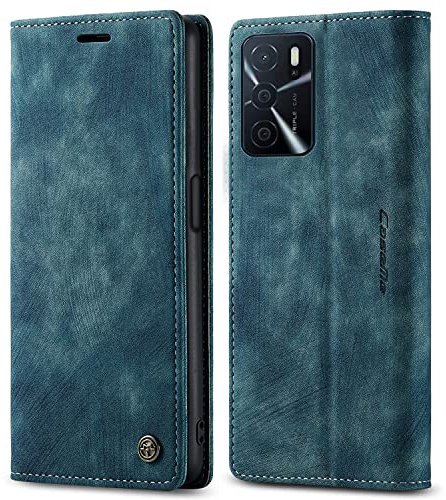 PaceBid Custodia Compatibile con Oppo A16/ A16s/ A54s, Magnetico Flip Folio Premium Cover [PU Pelle] Slot Porta Cellulare Portafoglio Protettiva Cover per Oppo A16/ A16s/ A54s Blu