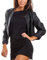 Toocool - Giacca donna corta ecopelle bolero senza chiusura giacchetto sexy JL-7860 [S,nero]
