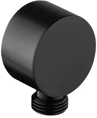 Flache Wassersteckdose rund Schwarz Matt