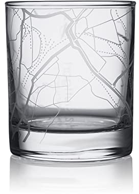 O3 DESIGN STUDIO Stuttgart Stadtkarte Whiskeyglas, einzigartiges Geschenk, 300 ml