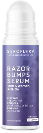 Seroflora Razor Bumps Traitement pour femme – Traitement des cheveux incarnés – Bump de rasoir pour zone du bikini – Après-rasage et épilation à la cire – Rouleau sur le visage, les jambes, le corps