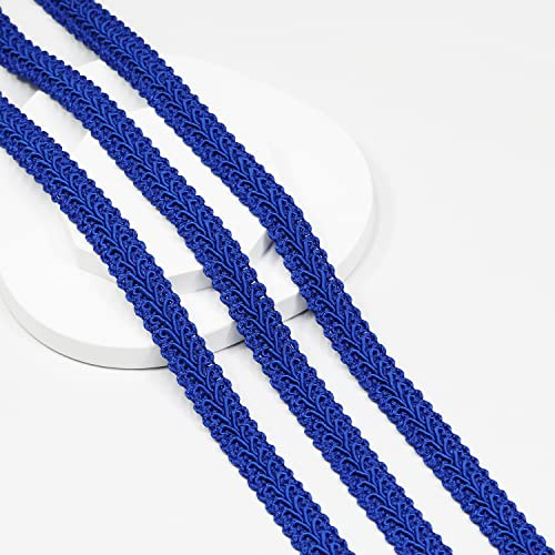 Gimp Braid Trim 12Yards1.2cm/0.47in Royal Blue Fabric Decorative Webbing for All Kinds of Sewn Garments, Curtains,Lampshade, Sofa DIY Sewing and Crafting (Royal Blue)